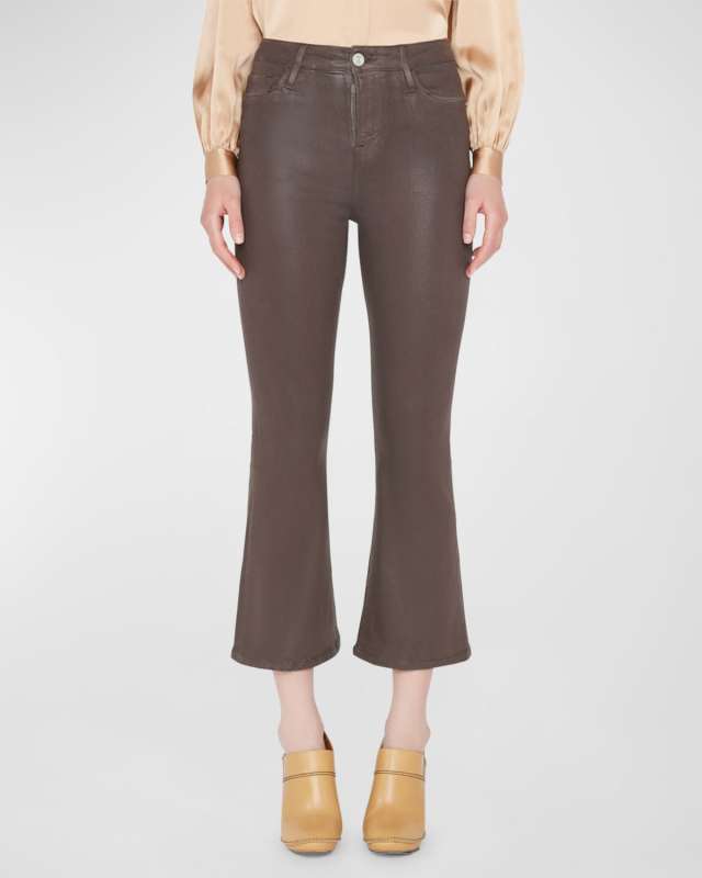 Le Crop Flare Coated Jeans